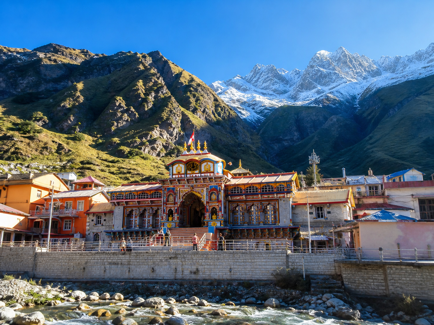 Badrinath Temple in the Alaknanda valley