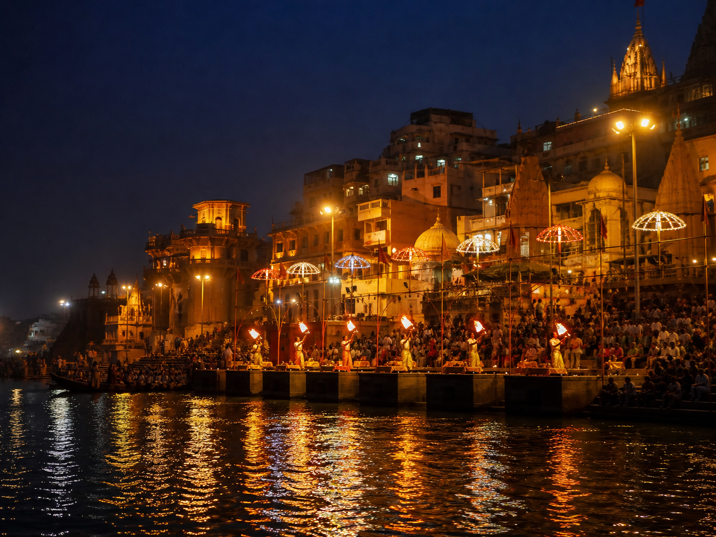 Evening Ganga Aarti ceremony at Dashashwamedh Ghat